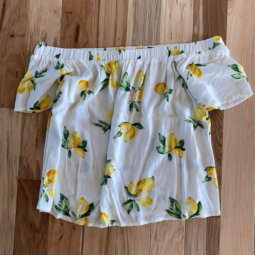 Off the shoulder lemon top